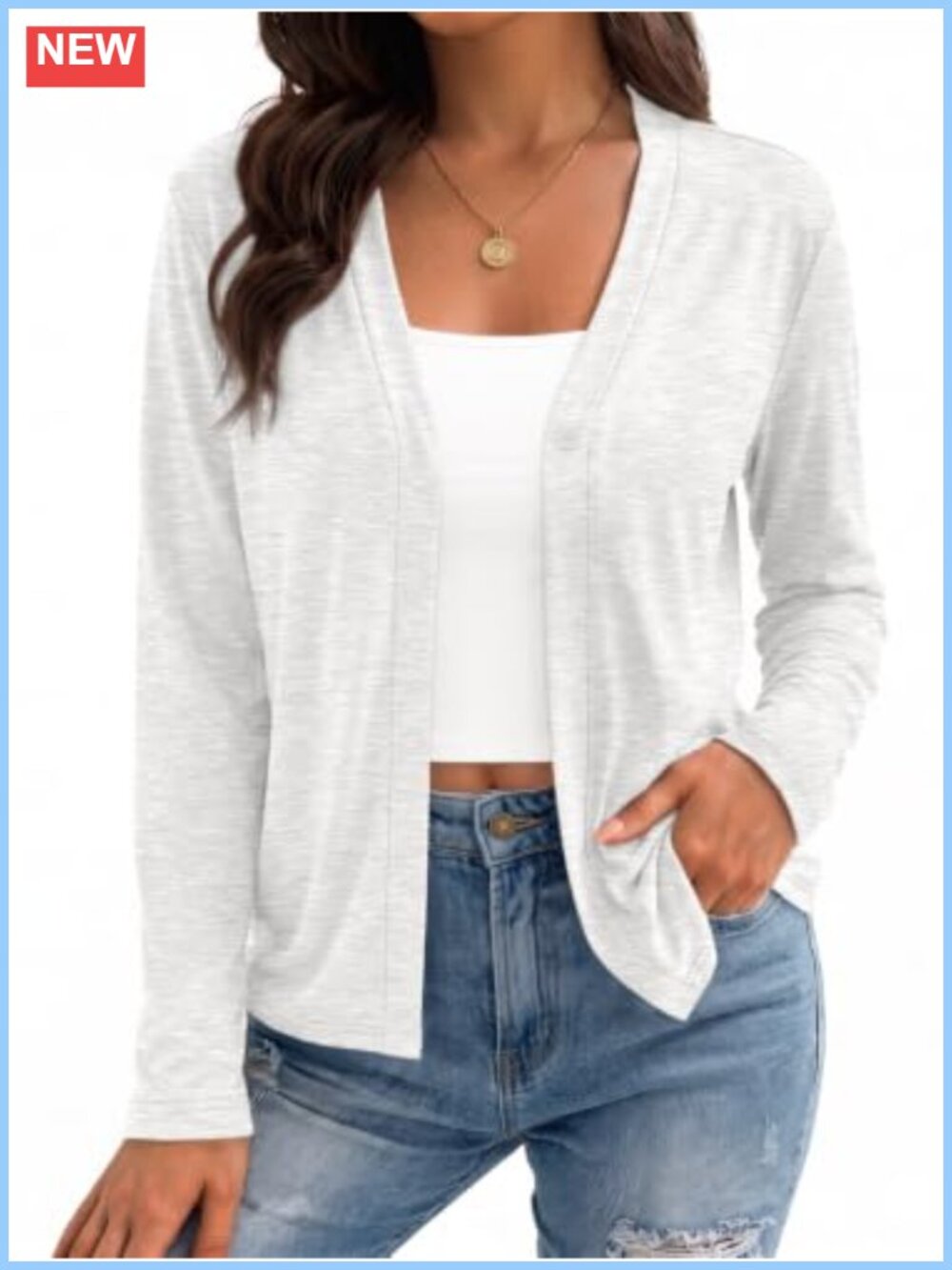 Women's Lightweight Cropped Cardigan Single Button V-Neck Long Sleeve Knit